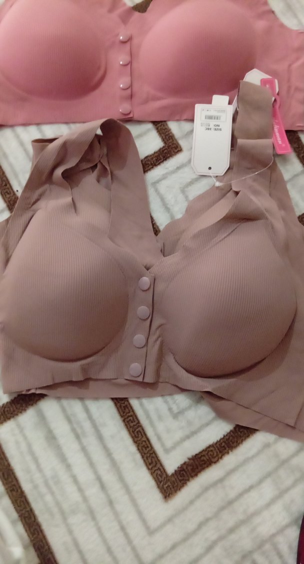 Düğmeli Pembe Sporcu Sütyeni - Görsel 2