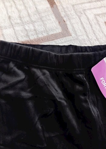 Siyah Kadın Midi Boy Sıcak kadife picama - Görsel 4