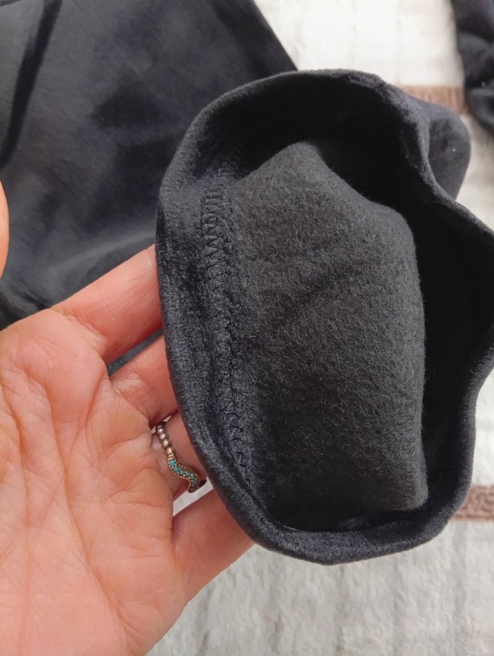 Siyah Kadın Midi Boy Sıcak kadife picama - Görsel 3