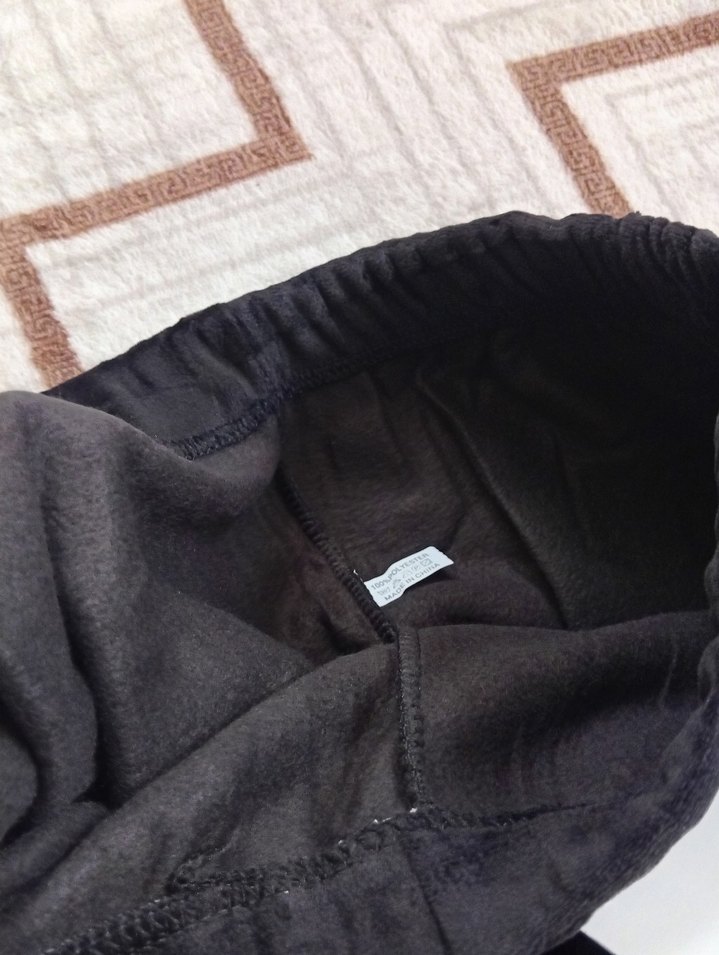 Siyah Kadın Midi Boy Sıcak kadife picama - Görsel 5