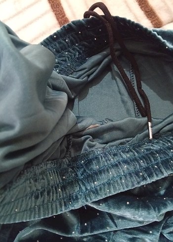 Parlak Mavi Bol Paça Kadın Pantolon - Görsel 4