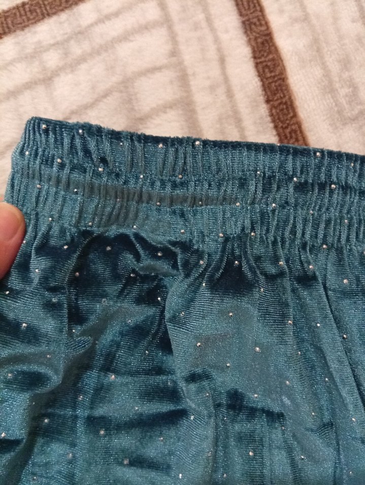 Parlak Mavi Bol Paça Kadın Pantolon - Görsel 2