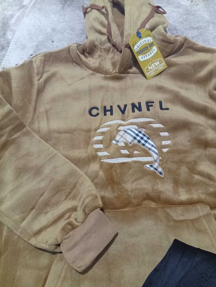 Kahverengi Baskılı Erkek Polar Sweatshirt - Görsel 4