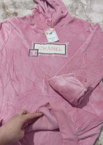 Kız Çocuk Kapüşonlu Pembe Eşofman Takımı - Görsel 3