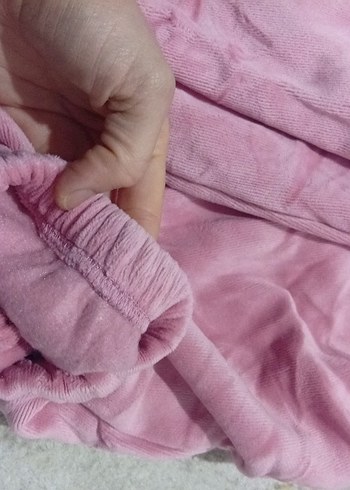 Kız Çocuk Kapüşonlu Pembe Eşofman Takımı - Görsel 4