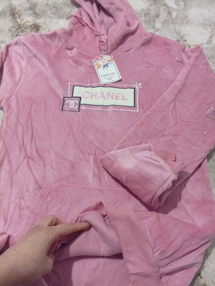 Kız Çocuk Kapüşonlu Pembe Eşofman Takımı - Görsel 3