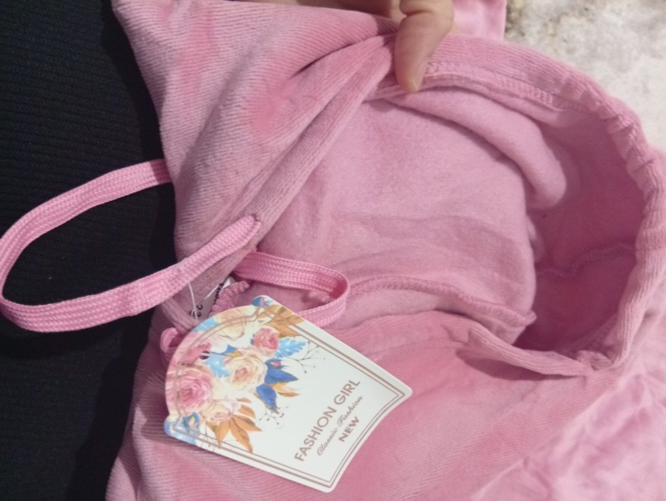 Kız Çocuk Kapüşonlu Pembe Eşofman Takımı - Görsel 5