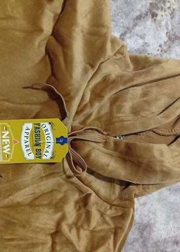 Erkek Kapüşonlu Kahverengi Sweatshirt ve Siyah Eşofman - Görsel 7