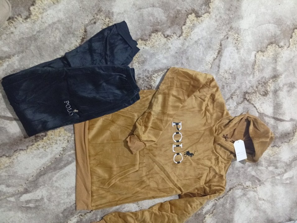 Erkek Kapüşonlu Kahverengi Sweatshirt ve Siyah Eşofman - Görsel 3