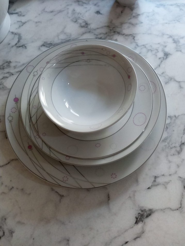 Gri Detaylı Beyaz Yemek Takımı 84 parca - Görsel 3