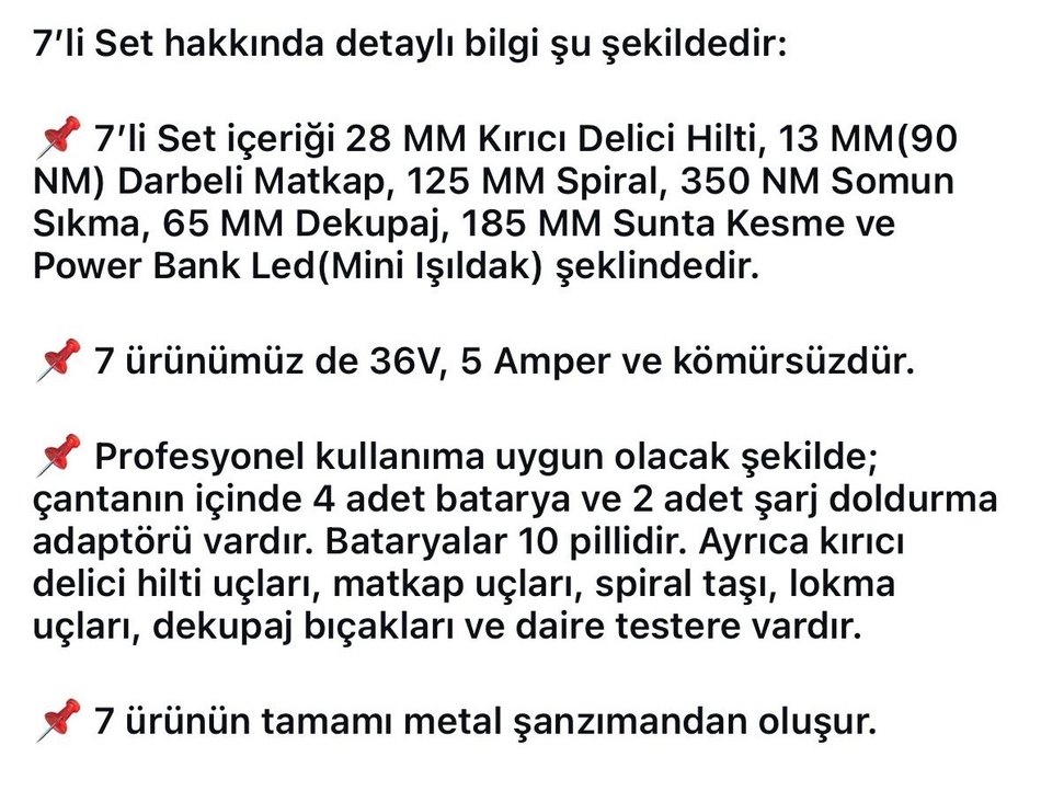 Dawreek Marka Mavi 7 Parça Akülü Matkap ve Testere Seti - Görsel 2