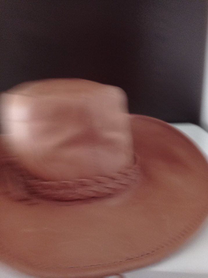 Kahverengi Deri Bohem Kadın Şapka - Görsel 2