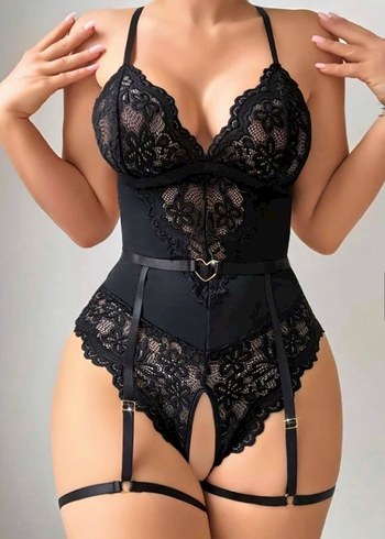 Siyah Dantel Detaylı Babydoll - Görsel 3