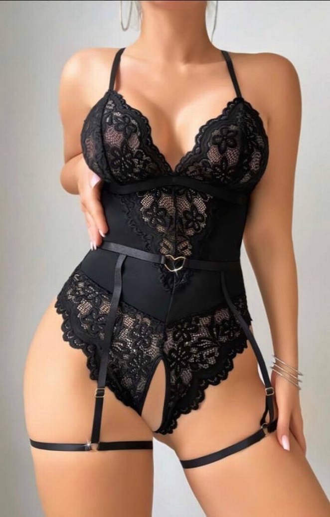 Siyah Dantel Detaylı Babydoll - Görsel 2