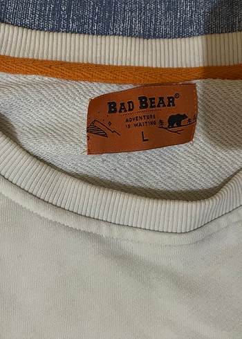 Beyaz Baskılı Erkek Sweatshirt - Görsel 2