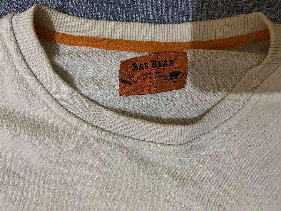 Beyaz Baskılı Erkek Sweatshirt - Görsel 2