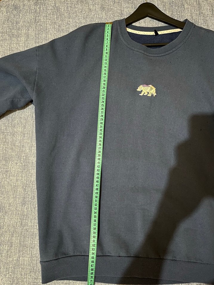 Gri Nakışlı oversize sweat - Görsel 2