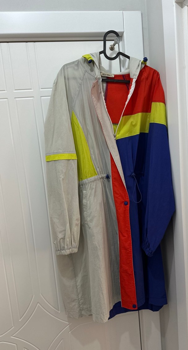 Renkli Midi Kadın Yağmurluk - Görsel 2