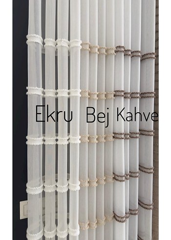 Aplik örme keten tül perde - Görsel 3