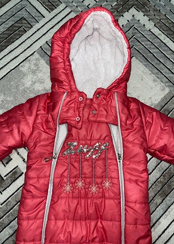 Kürklü Nakışlı Kız Bebek Kış Tulumu - Görsel 2