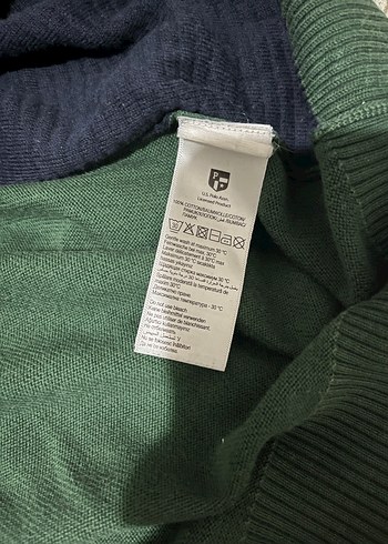 U.S. POLO MARKA Yeşil V Yakalı Erkek Örgü Kazak - Görsel 4