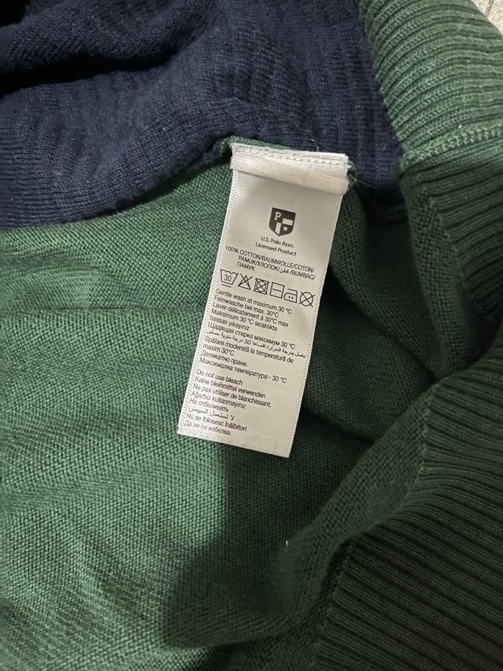 U.S. POLO MARKA Yeşil V Yakalı Erkek Örgü Kazak - Görsel 4