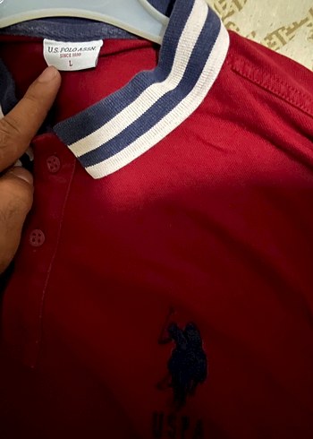 U.S POLO MARKA Kırmızı Uzun Kollu Polo Yaka Tişört - Görsel 3