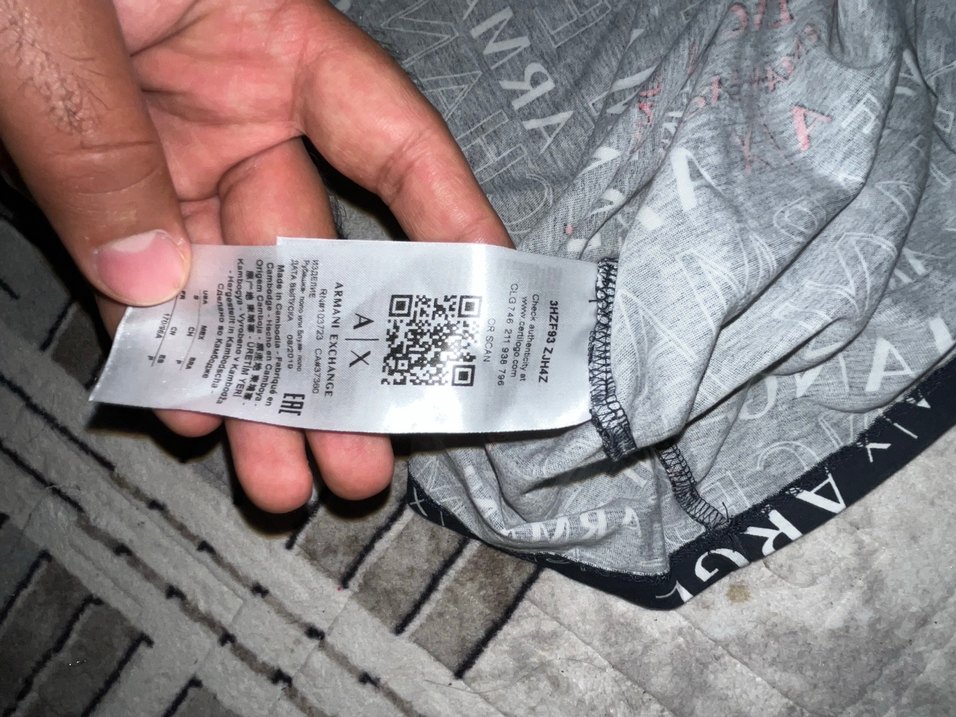 Armani Exchange Baskılı Siyah Polo Tişört - Görsel 3