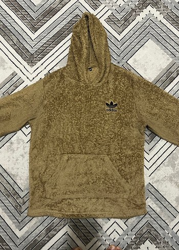 Adidas Kahverengi Peluş Kapüşonlu Kadın Sweatshirt - Görsel 2