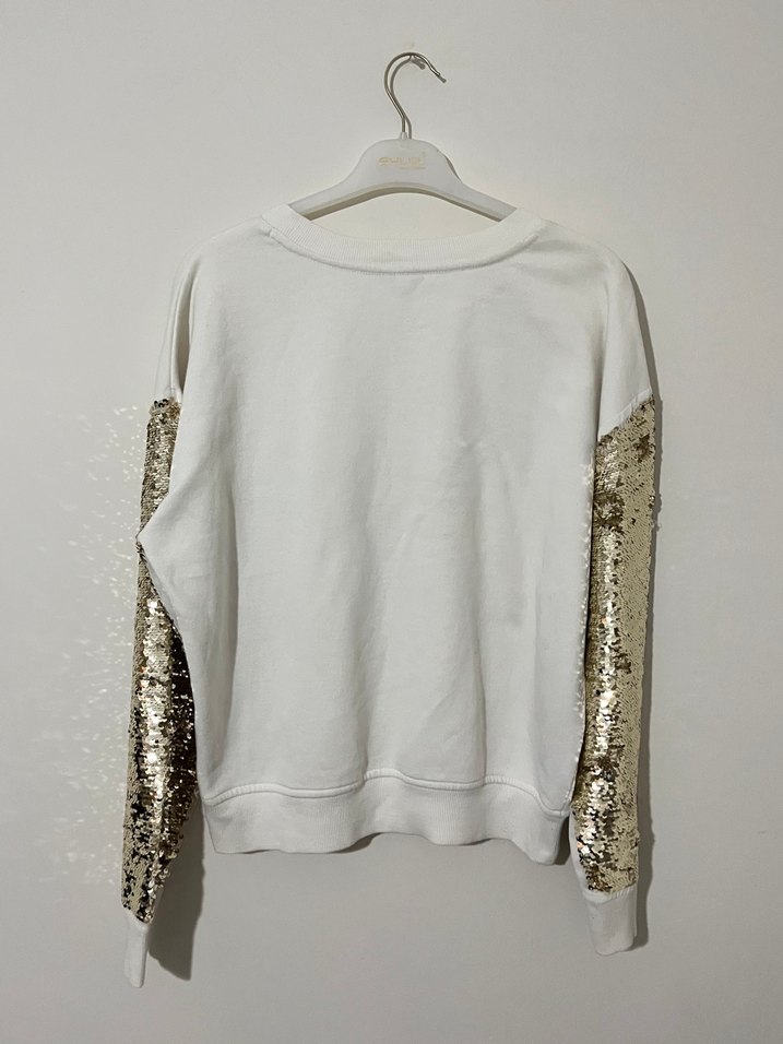 Guess Kadın Beyaz Payetli Sweatshirt - Görsel 2