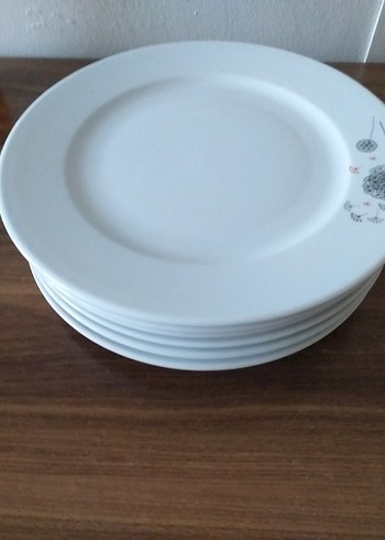 Beyaz Gri Desenli Yemek Tabağı Seti - Görsel 2