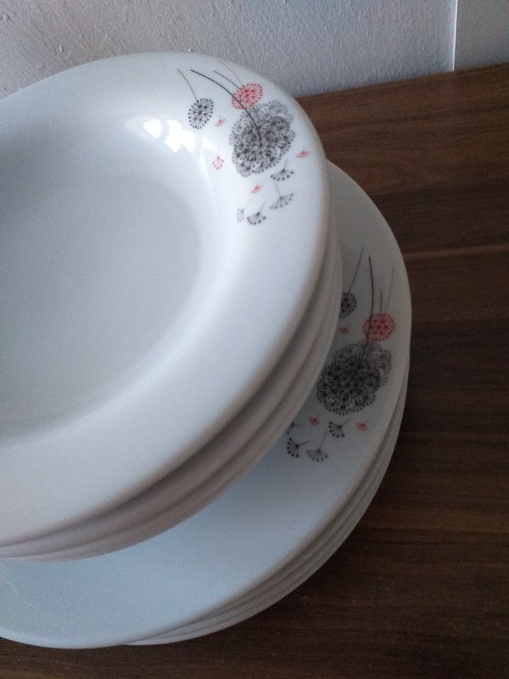 Beyaz Gri Desenli Yemek Tabağı Seti - Görsel 5