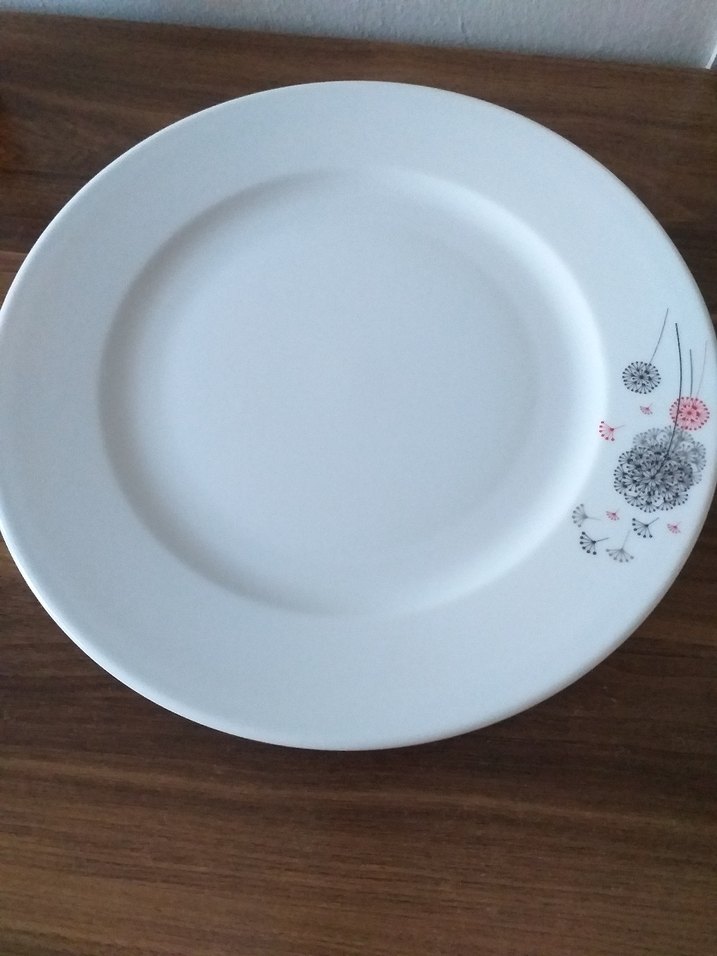 Beyaz Gri Desenli Yemek Tabağı Seti - Görsel 3