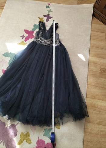 Lacivert kız çocuk  Uzun Abiye - Görsel 4