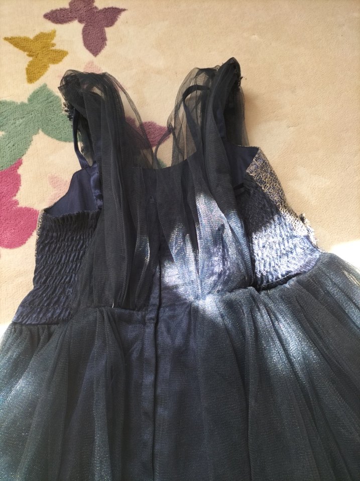 Lacivert kız çocuk  Uzun Abiye - Görsel 3