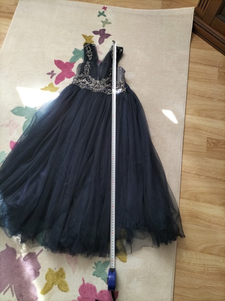 Lacivert kız çocuk  Uzun Abiye - Görsel 4