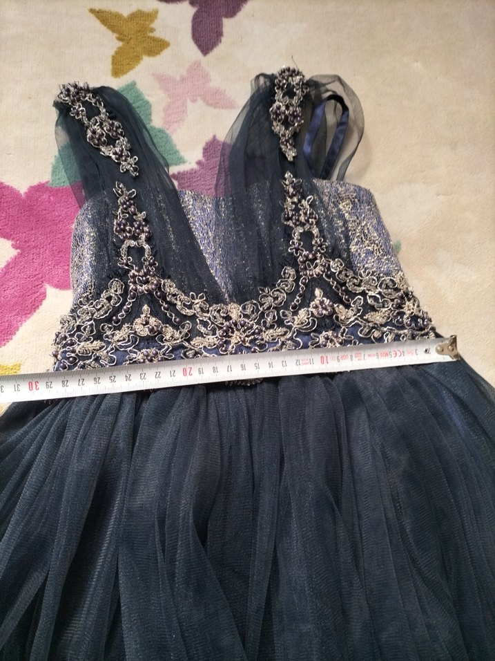 Lacivert kız çocuk  Uzun Abiye - Görsel 2