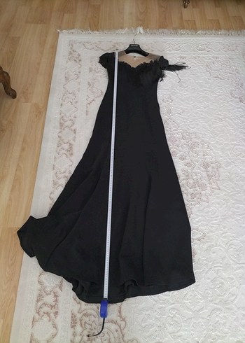 Siyah Uzun Straplez  Elbise - Görsel 2