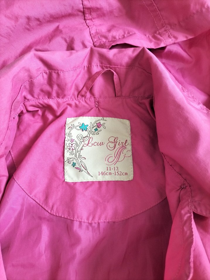 Düğmeli Pembe Midi kız çocuk Yağmurluk - Görsel 2