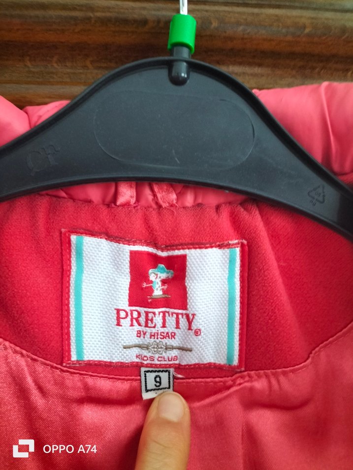 Düğmeli bar çiçeği Kız Çocuk Klasik Mont - Görsel 4