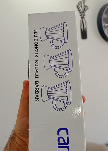 Mavi Cam Üçlü Bardak Seti - Görsel 2