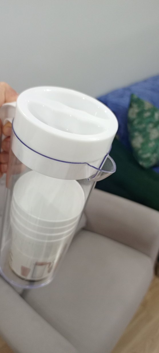 Beyaz Plastik Sürahi ve Bardak Seti - Görsel 3