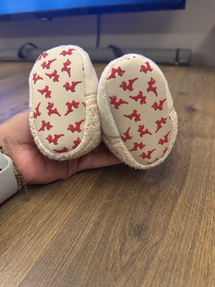 Nakışlı Beyaz Kız Çocuk Ev Terliği - Görsel 2