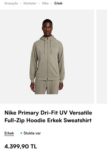 Nike Gri Fermuarlı Sweatshirt - Görsel 5