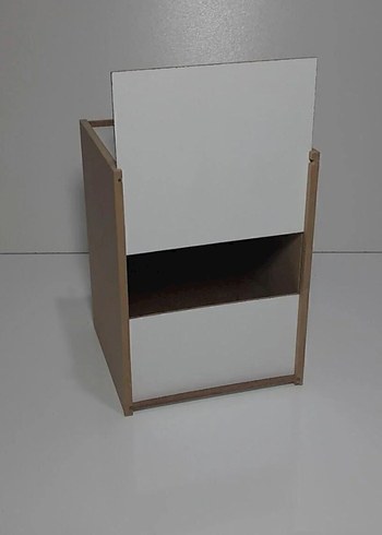 Gri Beyaz Ahşap Kedi Evi 22x20x19.5 cm - Görsel 2