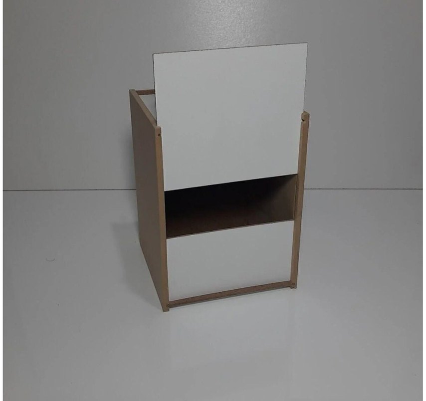 Gri Beyaz Ahşap Kedi Evi 22x20x19.5 cm - Görsel 2