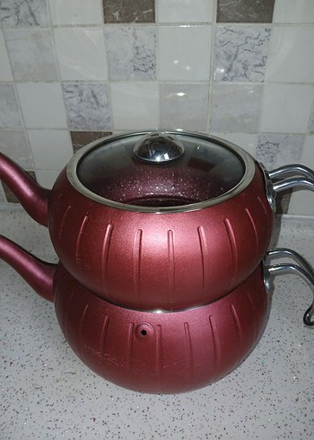 Bordo Çaydanlık Seti - Görsel 2