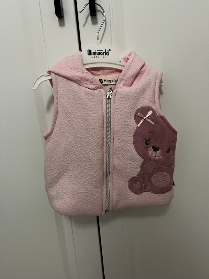 Miniworld Kapüşonlu Kız Çocuk Polar Yelek - Görsel 2