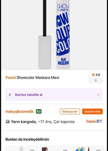 Mavi Renkli Mascara show by pastel - Görsel 2