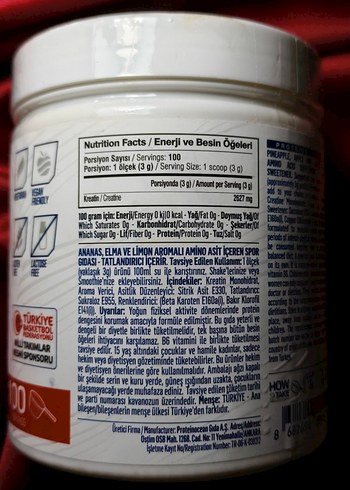 Kreatin Monohidrat (Creatine Monohydrate) 300g 100servis - Görsel 5